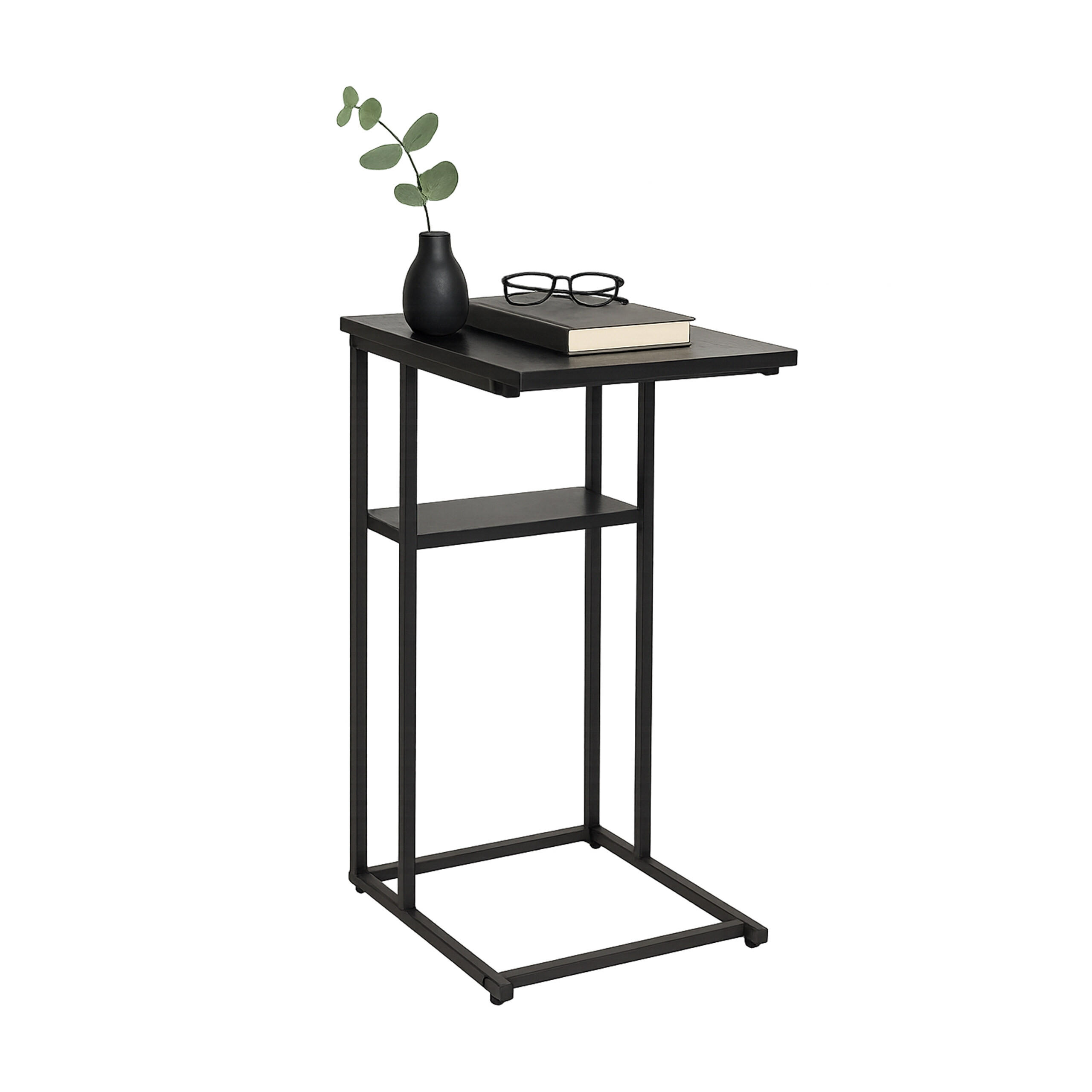 BEISTELLTISCH - Schwarz, Holzwerkstoff/Metall (30/40/60cm) - Relaxdays