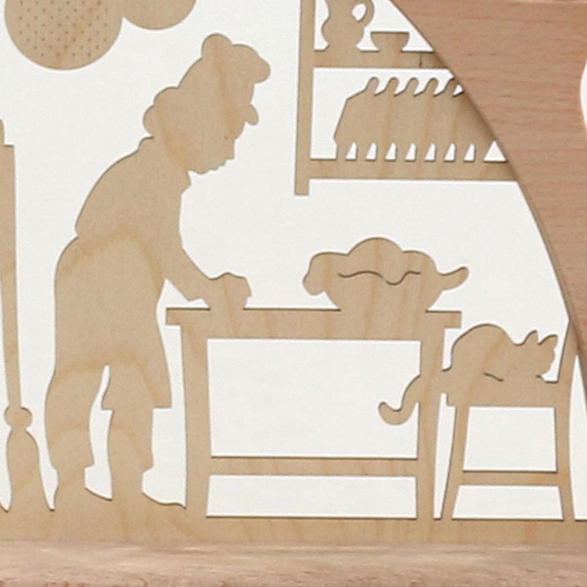 SCHWIBBOGEN Weihnachtsbäckerei 7-flammig - Multicolor, Holz (0.1/1/0.1cm) - Dekoteam24