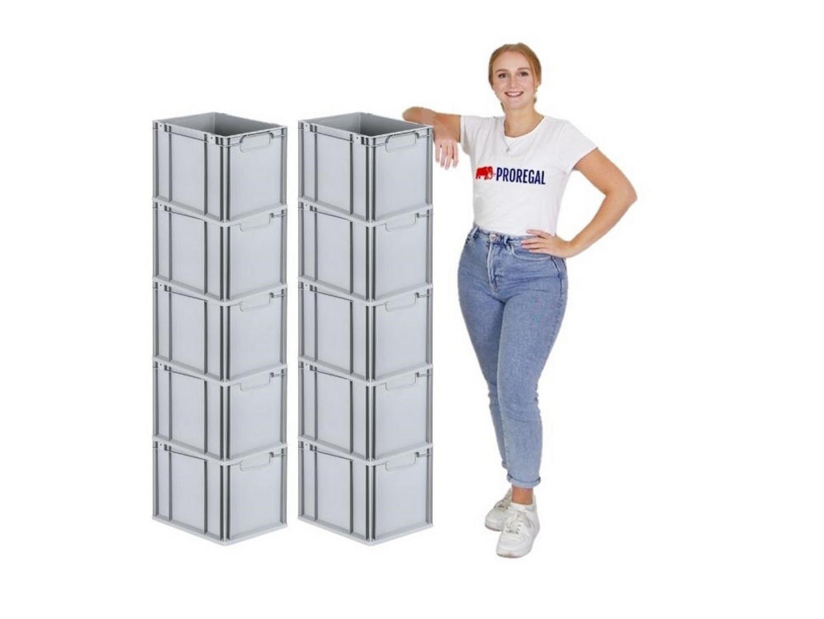 EUROBOX Nextgen Economy Griffe Geschlossen 32x30x40cm 30 Liter - Grau, Kunststoff (30/32/40cm) - PROREGAL
