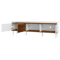 TV Lowboard 160x39x49,5 cm, 3 Türen, Weiß Natur - Weiß, Holz (160/49/39cm)