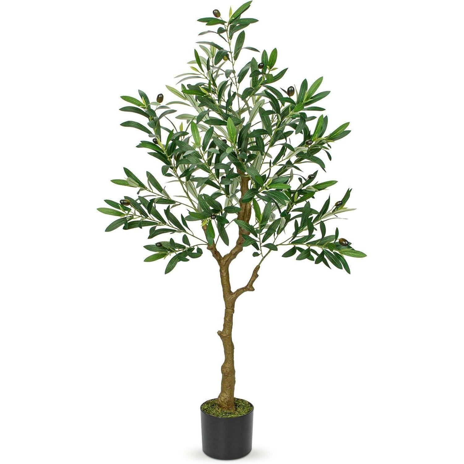 KUNSTBAUM Olivenbaum 120 cm - Olivgrün, Kunststoff (17cm)