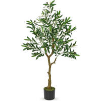 KUNSTBAUM Olivenbaum 120 cm - Olivgrün, Kunststoff (17cm)