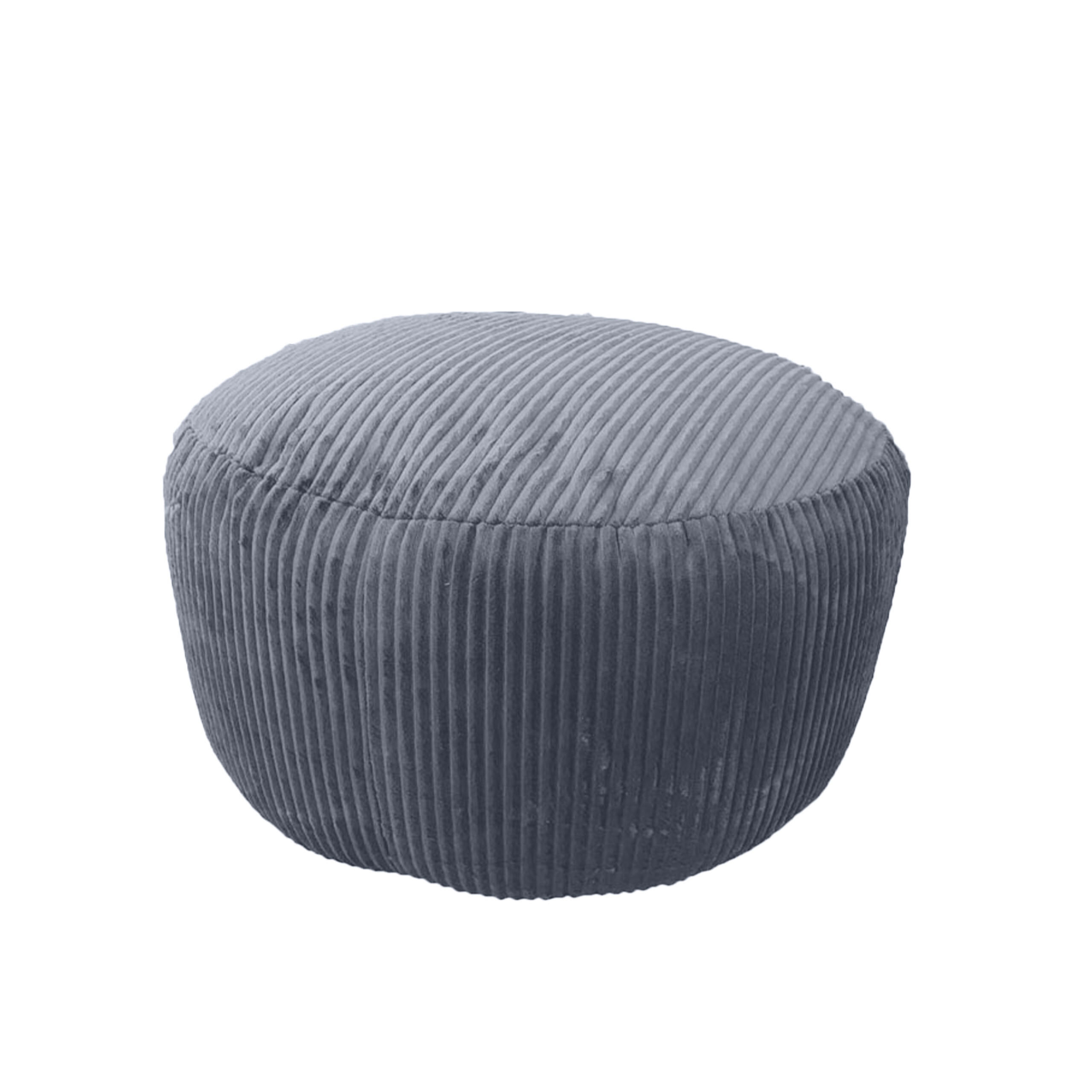 CORD-POUF - Dunkelgrau/Anthrazit, Kunststoff/Textil (35/25/35cm) - Relaxdays