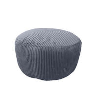 CORD-POUF - Dunkelgrau/Anthrazit, Kunststoff/Textil (35/25/35cm) - Relaxdays