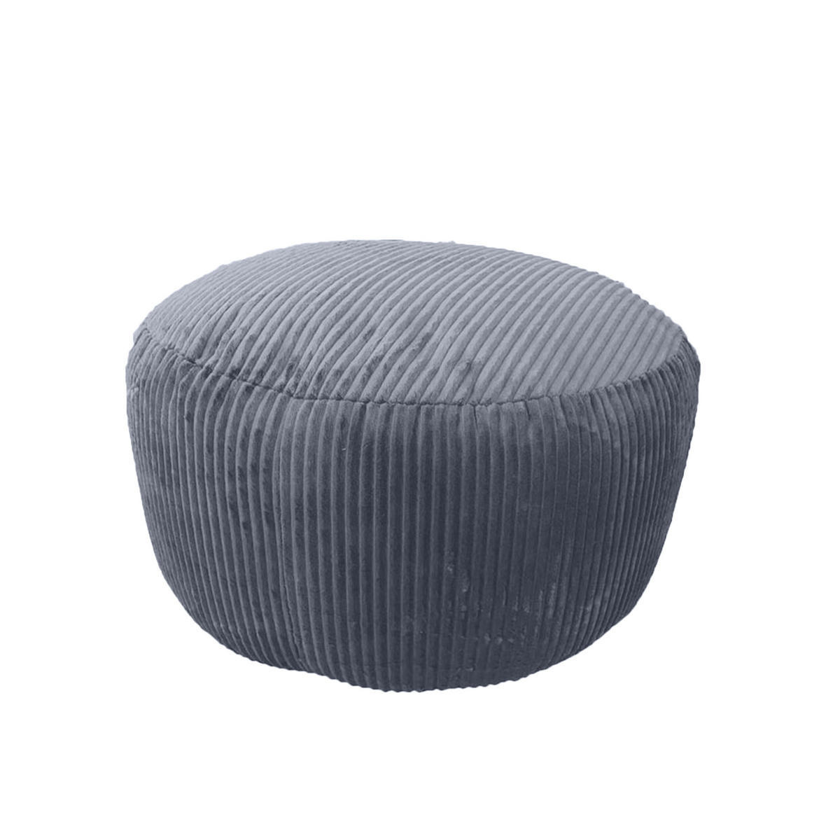 CORD-POUF - Dunkelgrau/Anthrazit, Kunststoff/Textil (35/25/35cm) - Relaxdays