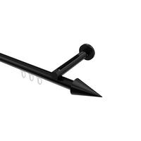 INNENLAUF-GARDINENSTANGEN-SET Siteno Savio 160 cm, 1-läufig, 20 mm Ø Schwarz - Schwarz, Metall (160cm) - INTERDECO