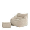 SITZSACK Sessel Chenille Natalia mit Hocker - Beige, Kunststoff/Textil (100/80/88cm) - icon