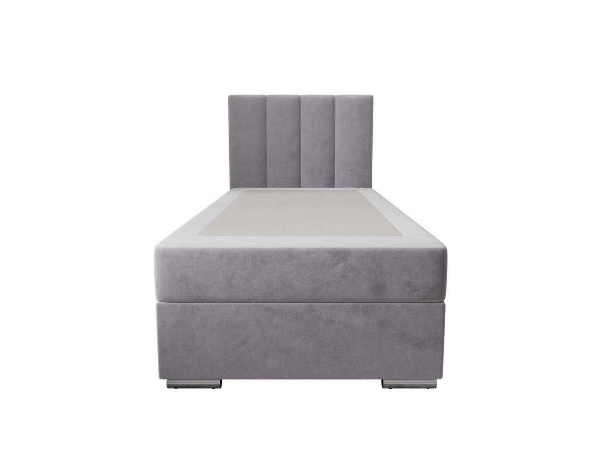 BOXBETT ZILANO 2 mit Matratze H3 und Topper 80x200 Itaka 50 - Hellgrau, Holz/Textil (80/200cm) - Bedante