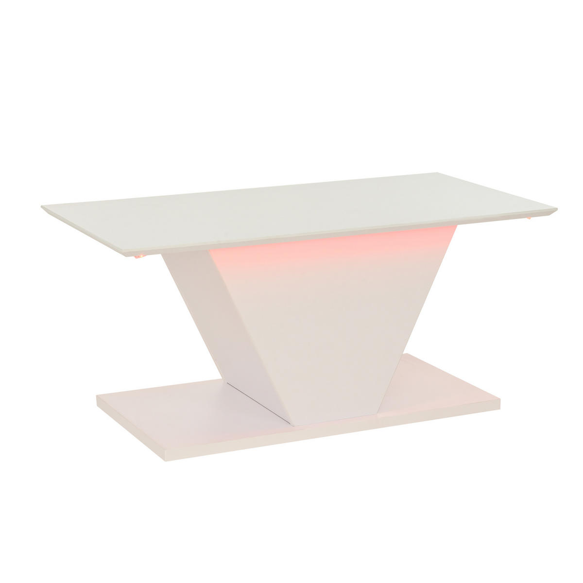 COUCHTISCH V-Form Weiß 100/50/46 cm - Weiß, Holzwerkstoff (100/50/46cm)