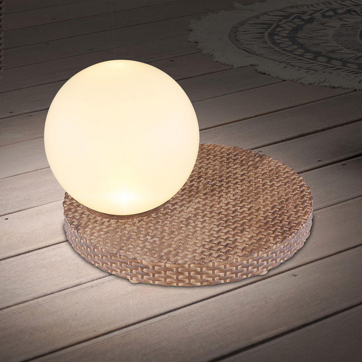 LED AUSSENLEUCHTE Kugel Kunststoff Weiß 2er Set - Weiß, Kunststoff (20/20/17cm) - Globo Lighting