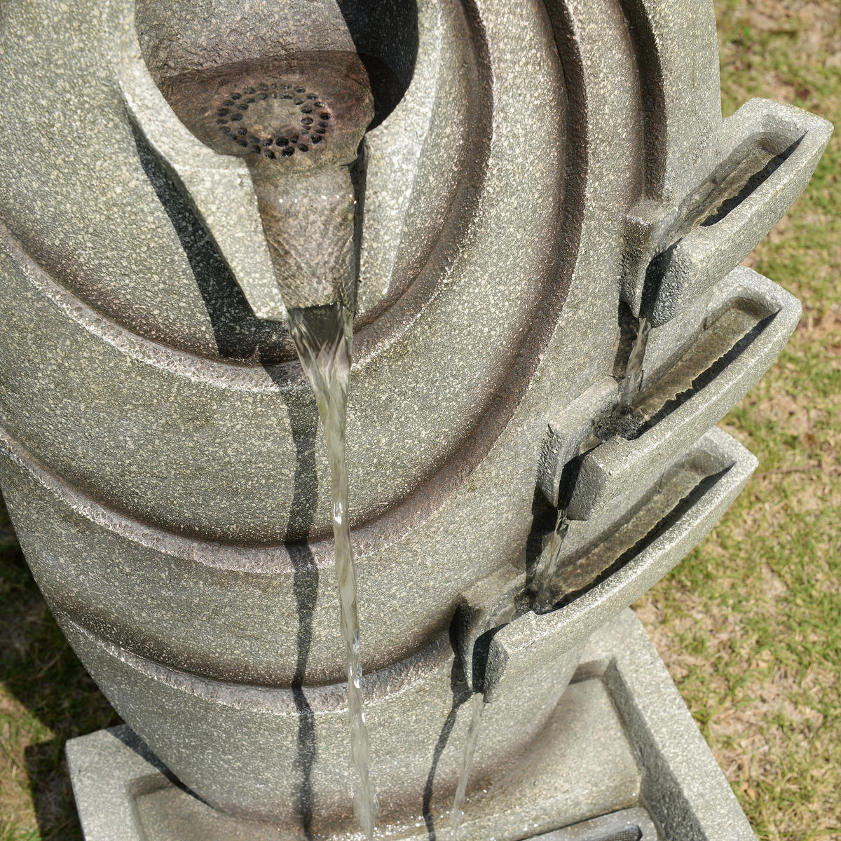 GARTENBRUNNEN oval grau - Grau, Kunststoff (40/25/80cm) - Teamson Home