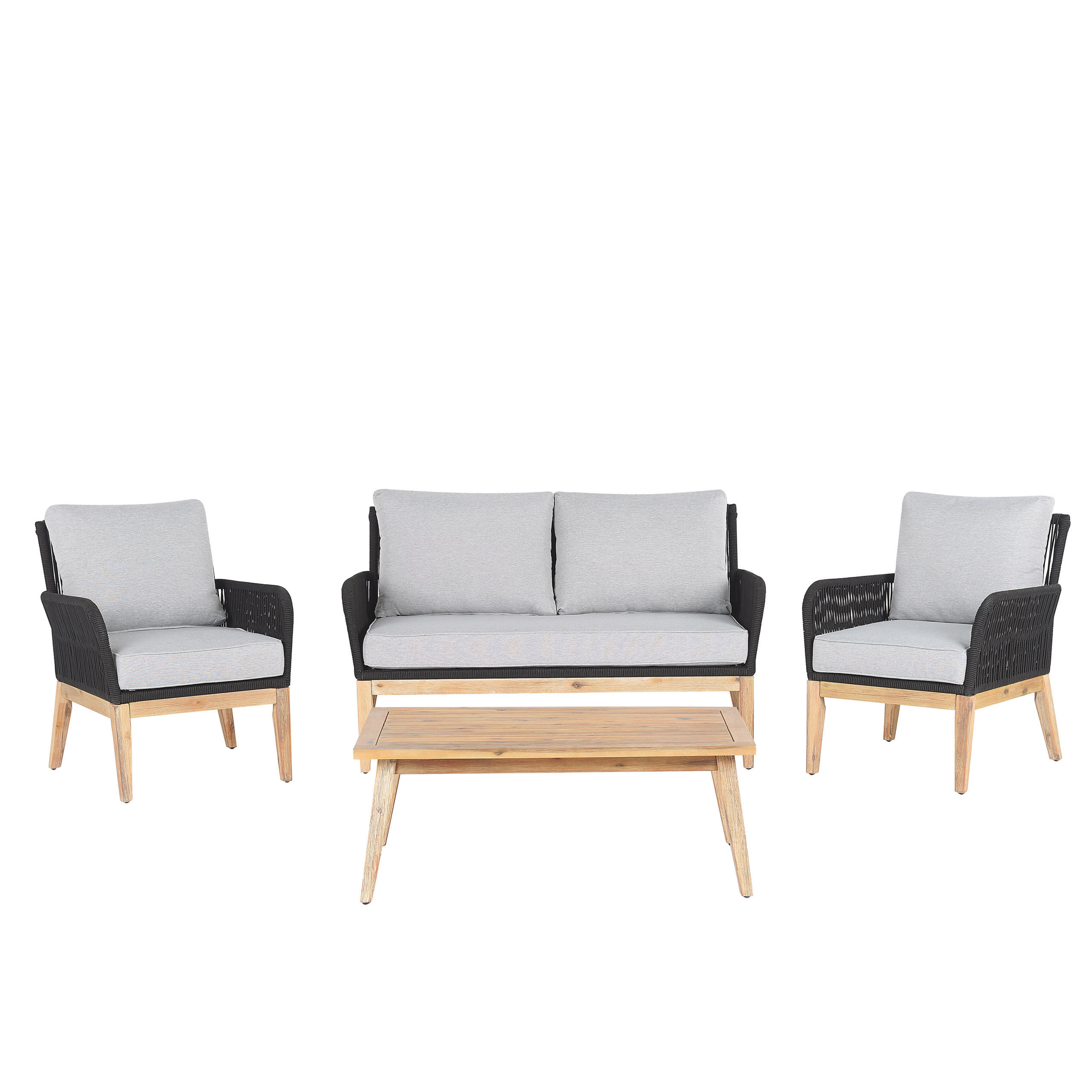LOUNGE-SET 4-sitzer Akazienholz Grau Merano - Grau, Holz - Beliani