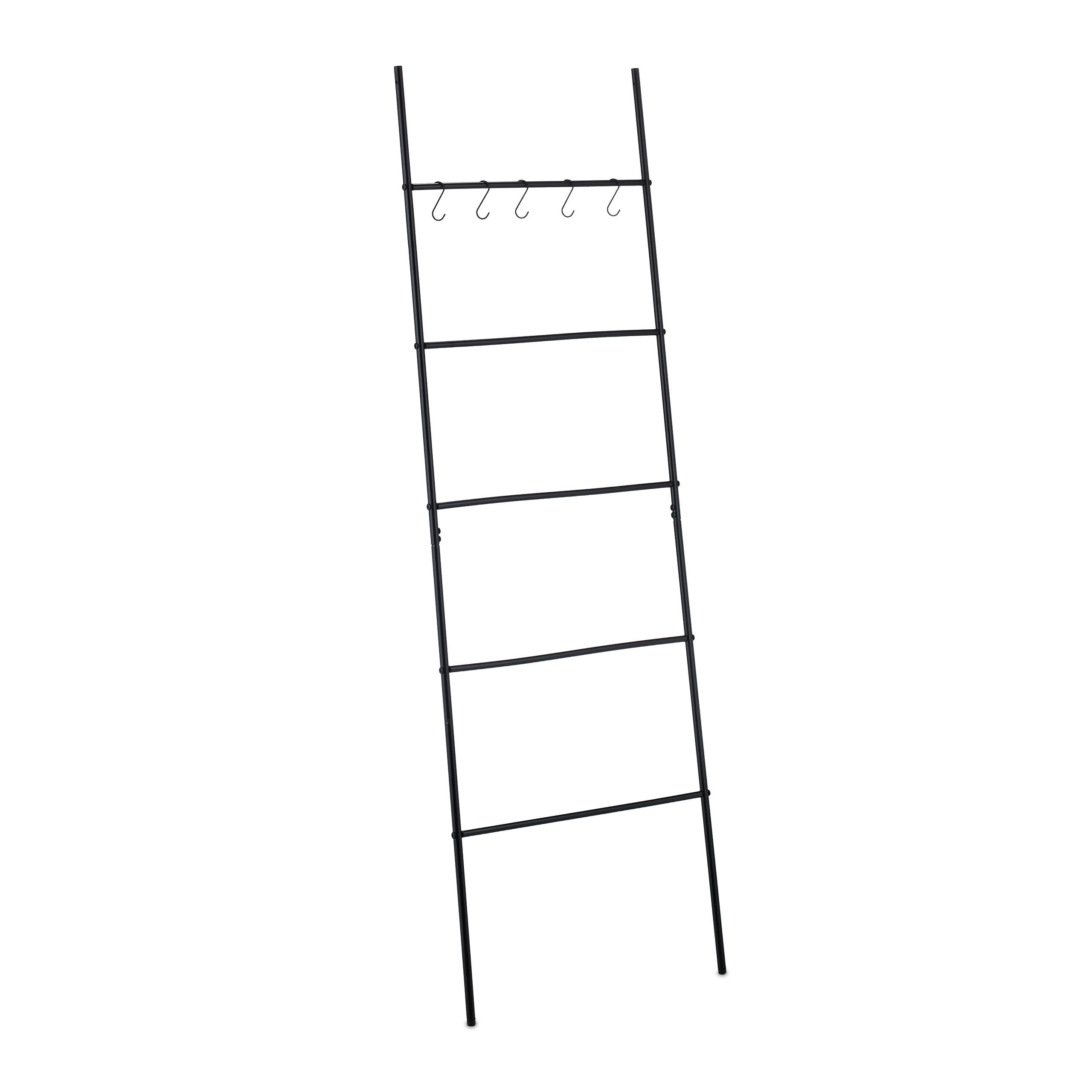 HANDDUKSSTEGE Svart metall 5 steg 178/58/1.5 cm