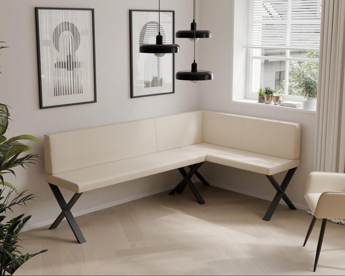 ECKBANK rechts VERO X Kunstleder glatt, 142/196 cm Beige - Beige, Kunststoff/Textil (142/196cm) - Idohome