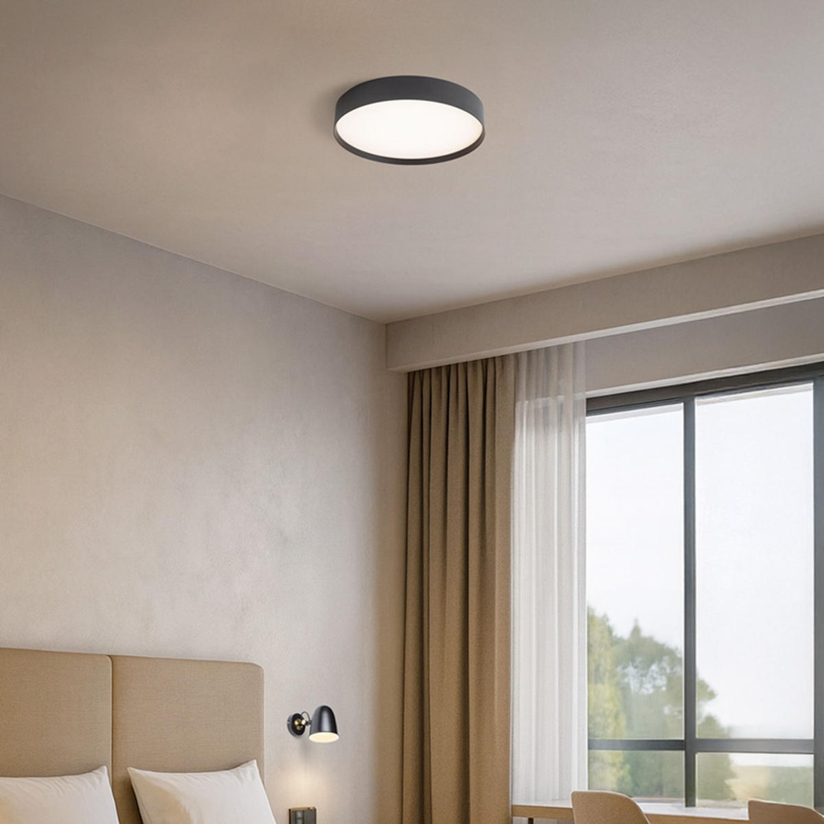 DECKENLEUCHTE SOLIS 40 DIMM Schwarz 50 W - Schwarz, Metall (39.5/39.5/8cm) - Rendl