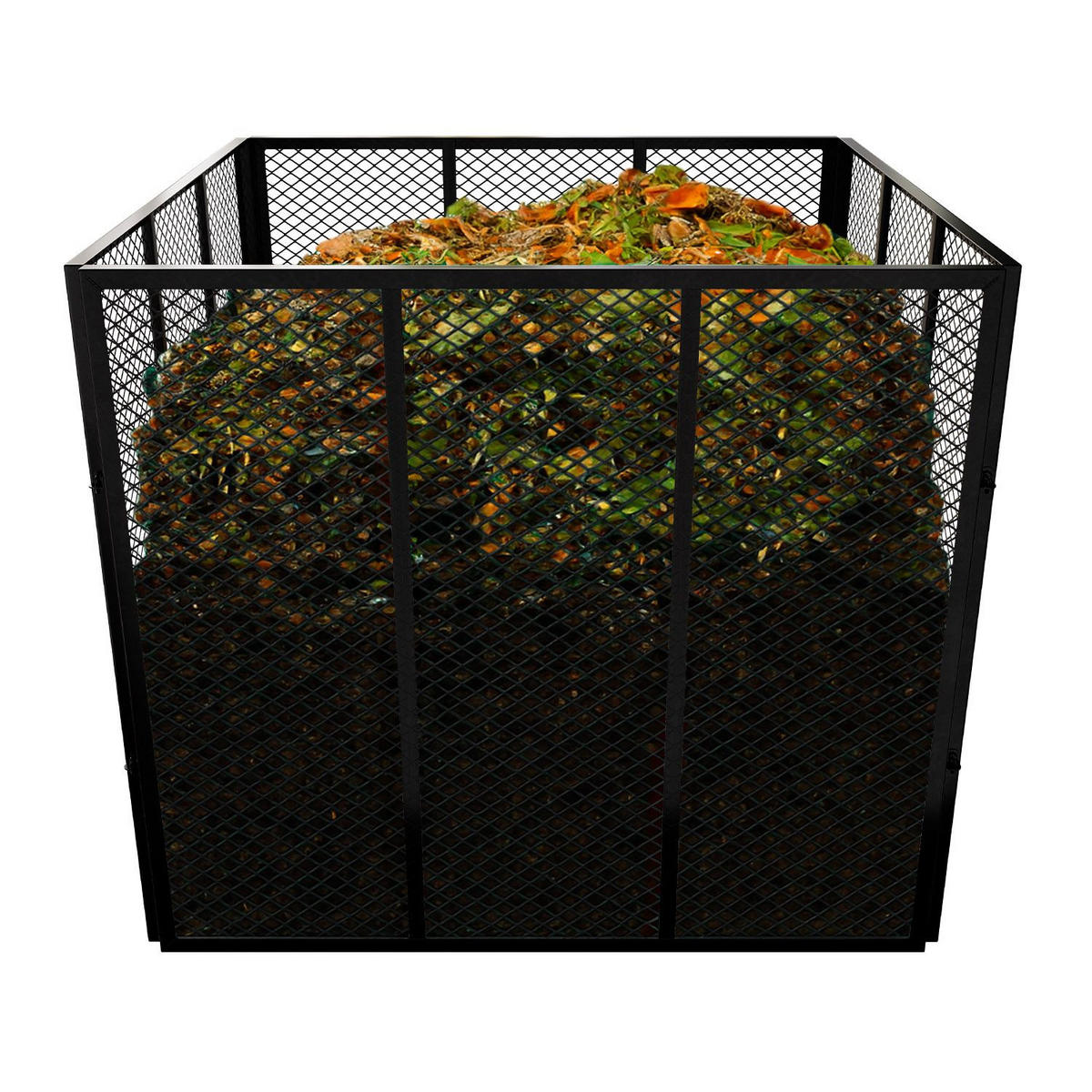 KOMPOSTER Metall schwarz 450L - Schwarz, Metall (80/70/80cm) - Juskys