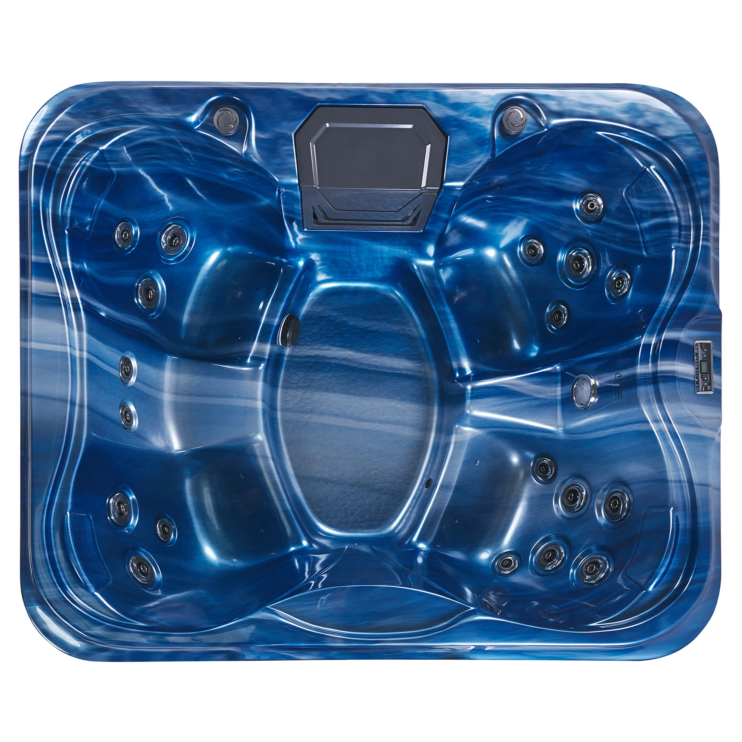 WHIRLPOOL Blau Arcelia - Blau/Hellbraun, Kunststoff (215/80/180cm) - Beliani
