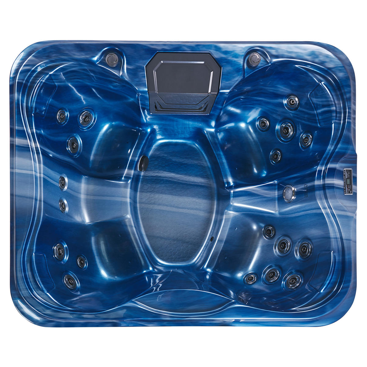 WHIRLPOOL Blau Arcelia - Blau/Hellbraun, Kunststoff (215/80/180cm) - Beliani