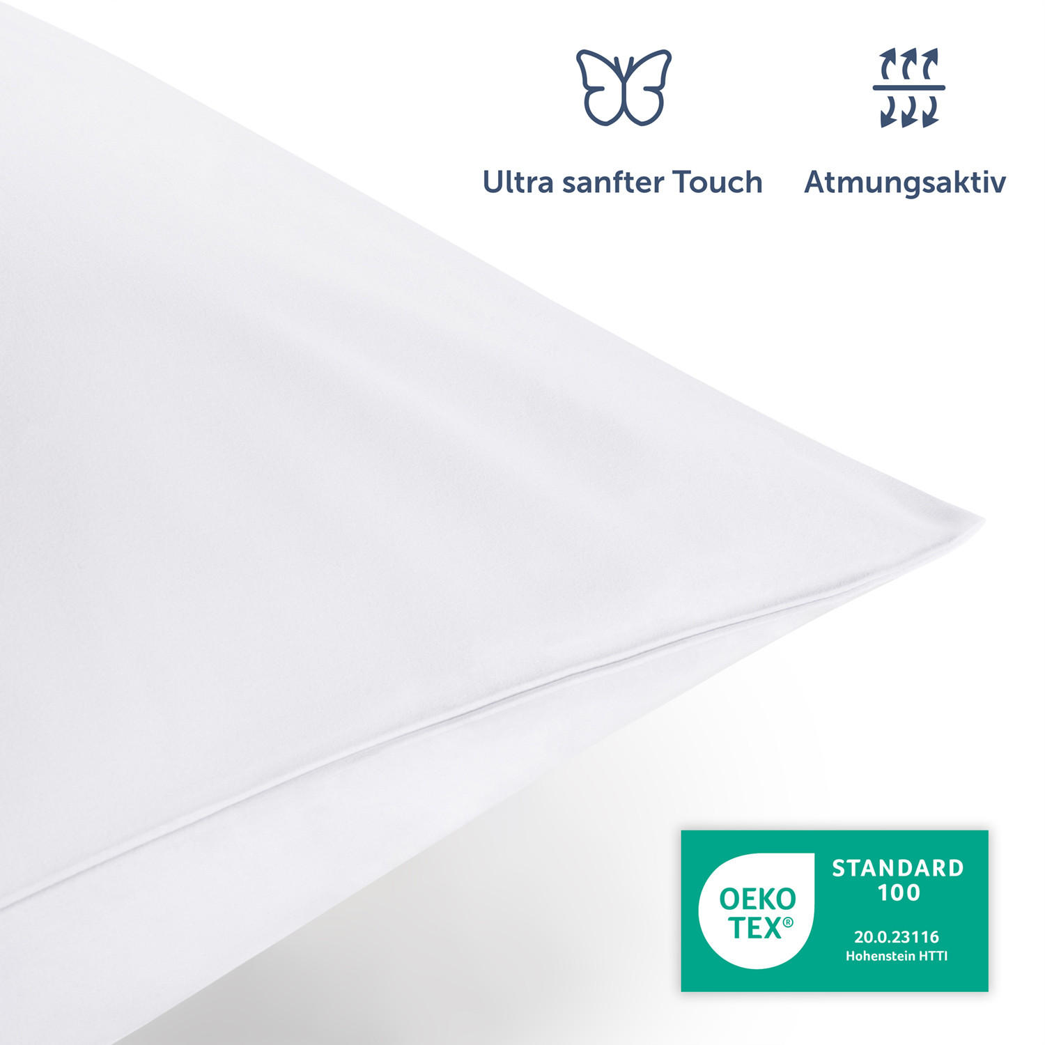BETTWÄSCHE 2-teilig, 135/200 cm & 80/80 cm, Weiß - Weiß, Textil (135/200cm) - Blumtal