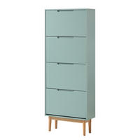 SCHUHKIPPER - Eichefarben/Mintgrün, Holzwerkstoff (63/162/24cm) - home24