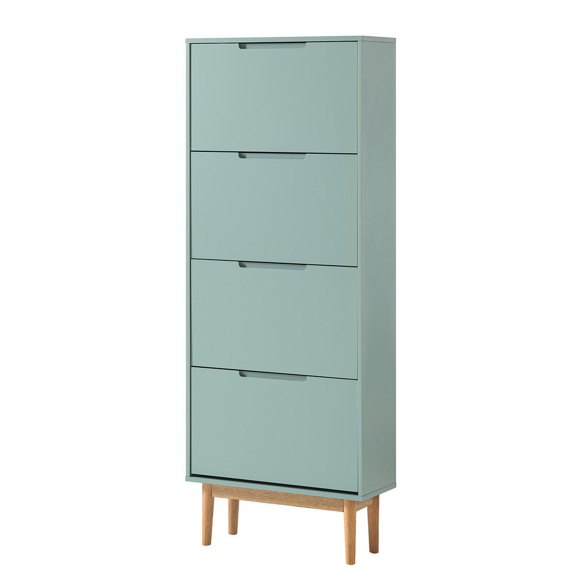 SCHUHKIPPER - Eichefarben/Mintgrün, Holzwerkstoff (63/162/24cm) - home24