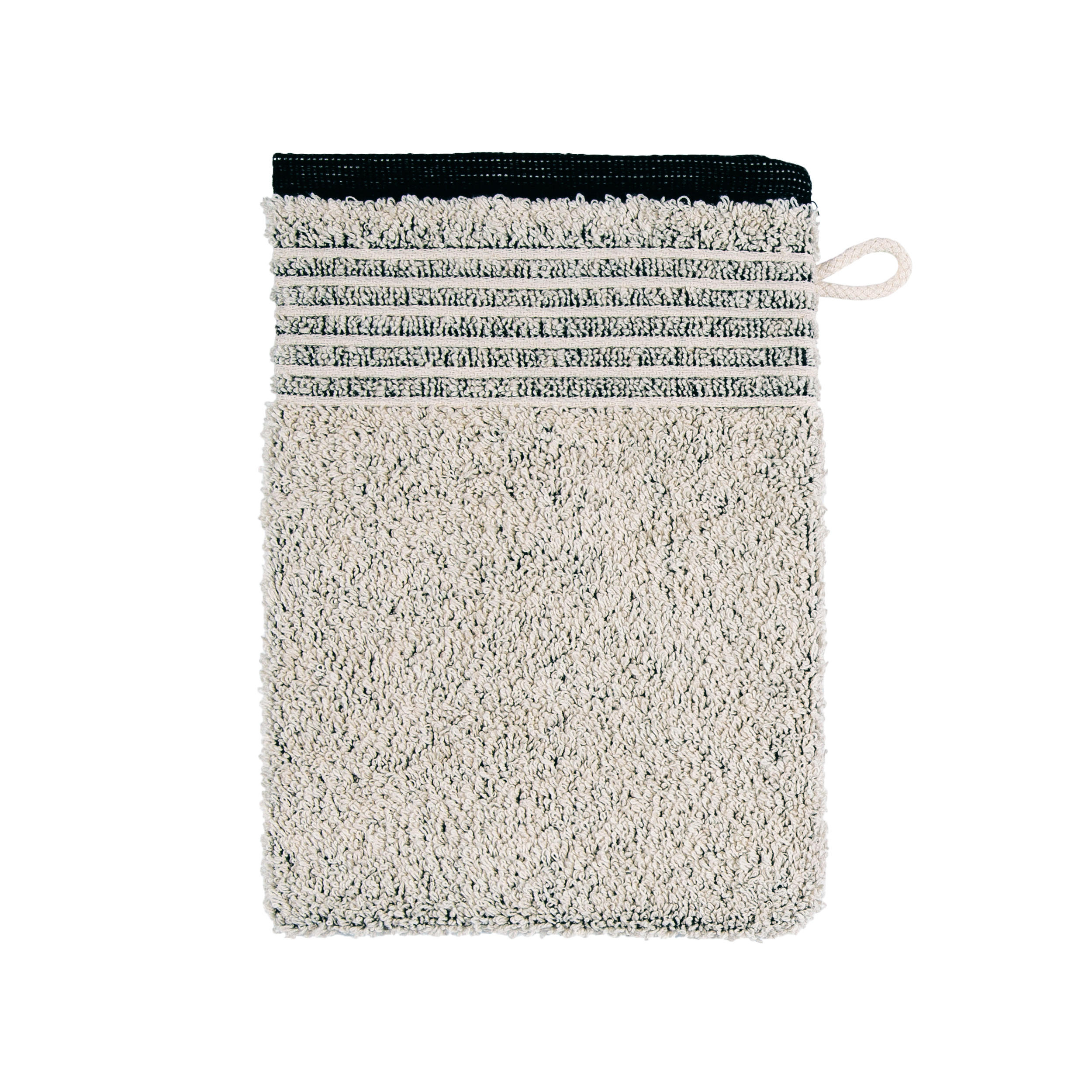 WASCHLAPPEN EDEN MELANGE MIT BIESENBORDÜRE NATUR - 081 - Naturfarben, Textil (20/15cm) - MÖVE