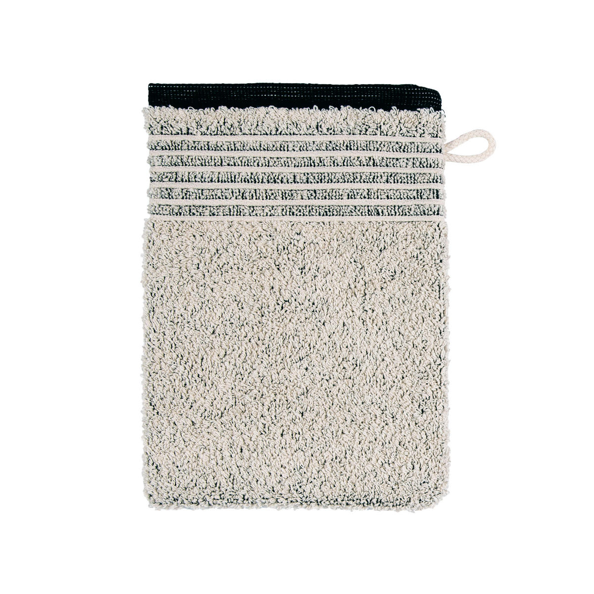 WASCHLAPPEN EDEN MELANGE MIT BIESENBORDÜRE NATUR - 081 - Naturfarben, Textil (20/15cm) - MÖVE