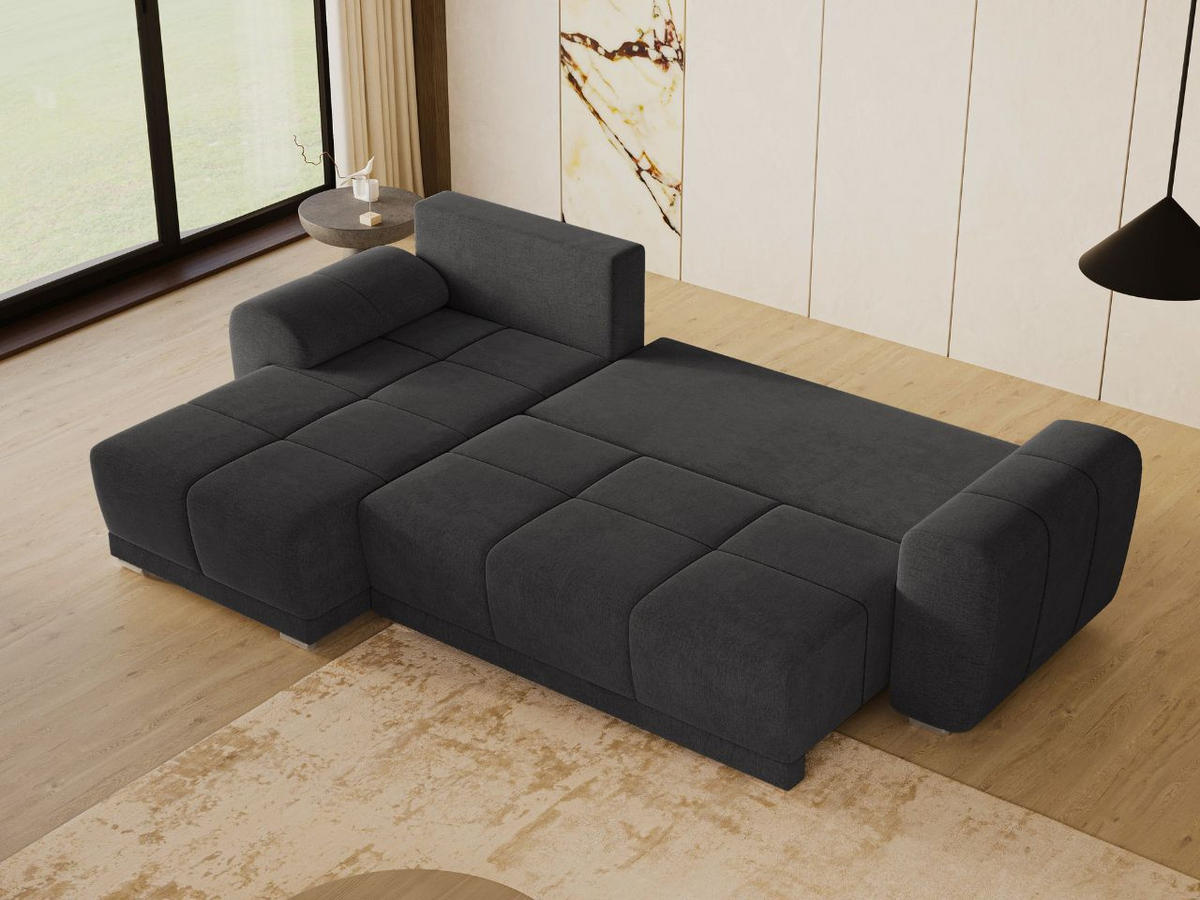 ECKSOFA Monti Anthrazit Links - Anthrazit/Silberfarben, Holz/Textil (188/290cm) - Graingold