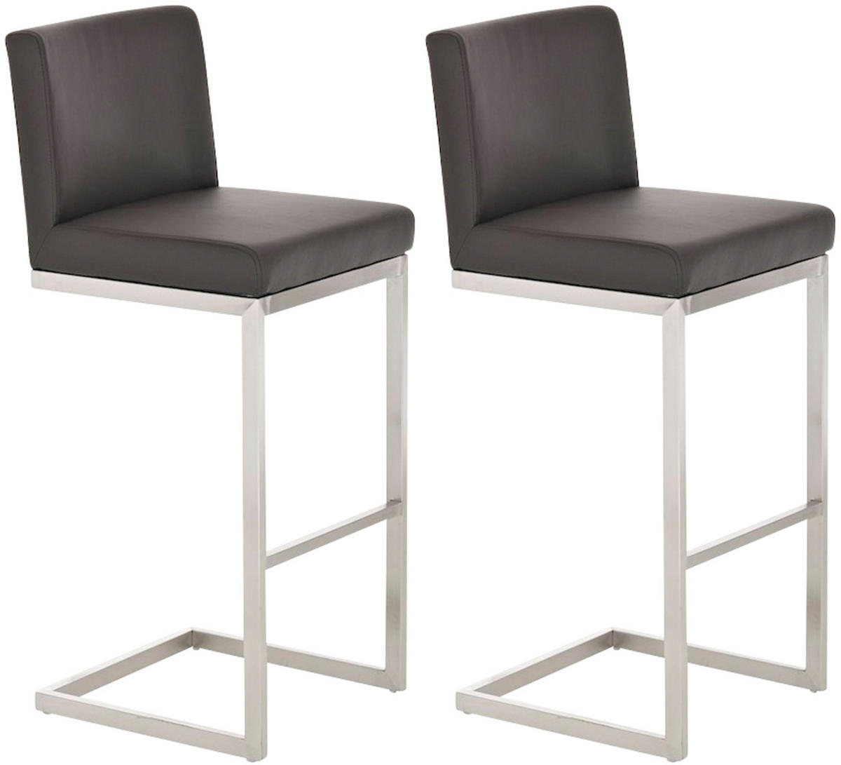 BARHOCKER 2er Set Lederlook braun - Braun, Textil/Metall (42/104/48cm) - CLP