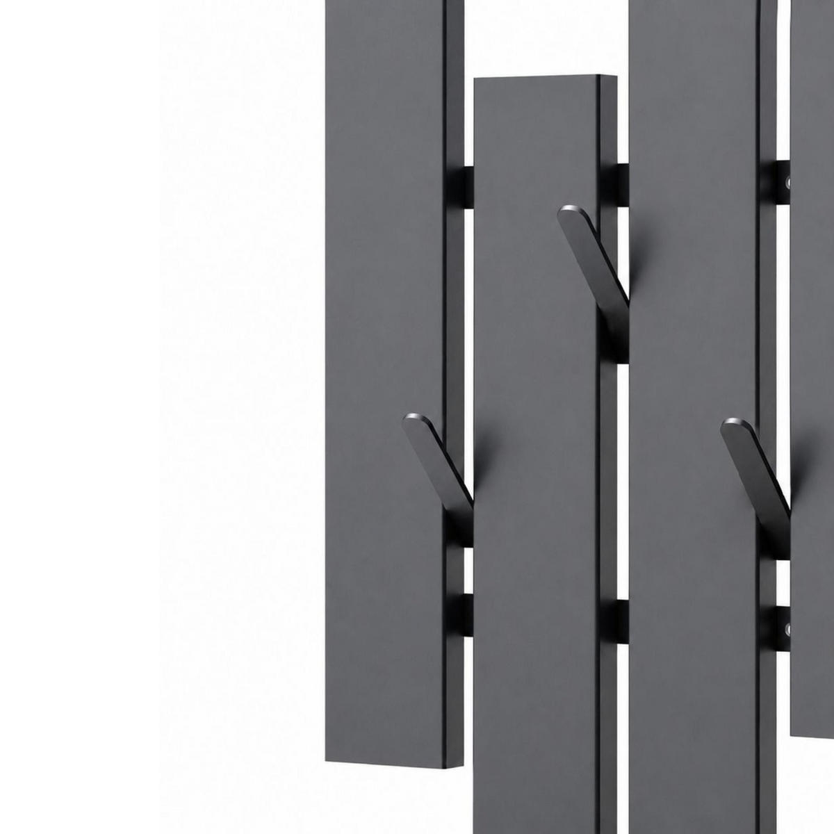 WANDGADEROBE Schwarz Metall Modern 96713 Garderobe Wand mit Haken - Schwarz, Metall (72/40/6cm) - DanDiBo
