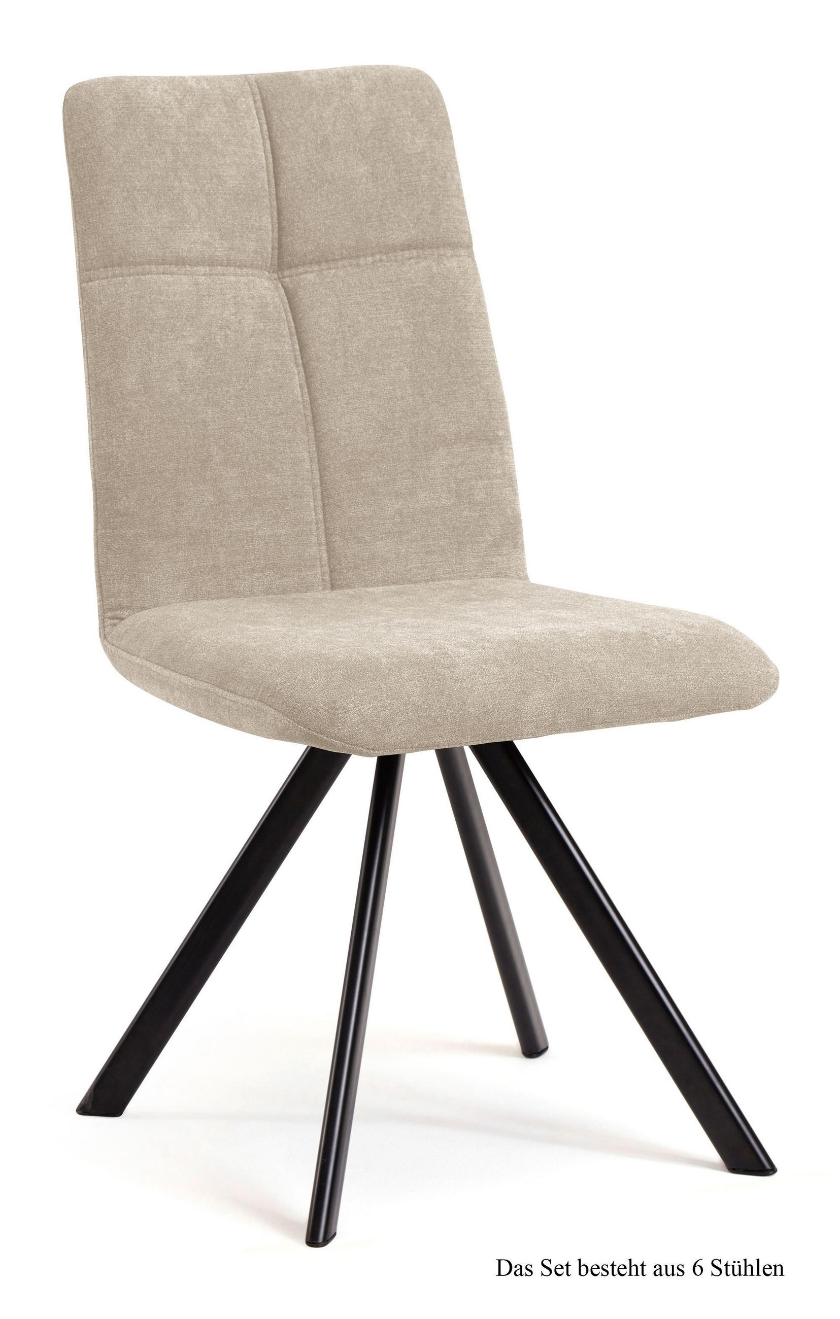 ESSZIMMERSTUHL drehbar (6er-Set) Deryl 47x92x60 Schwarz/Natur - Schwarz/Naturfarben, Kunststoff (60/92/47cm) - 58aufmkessel