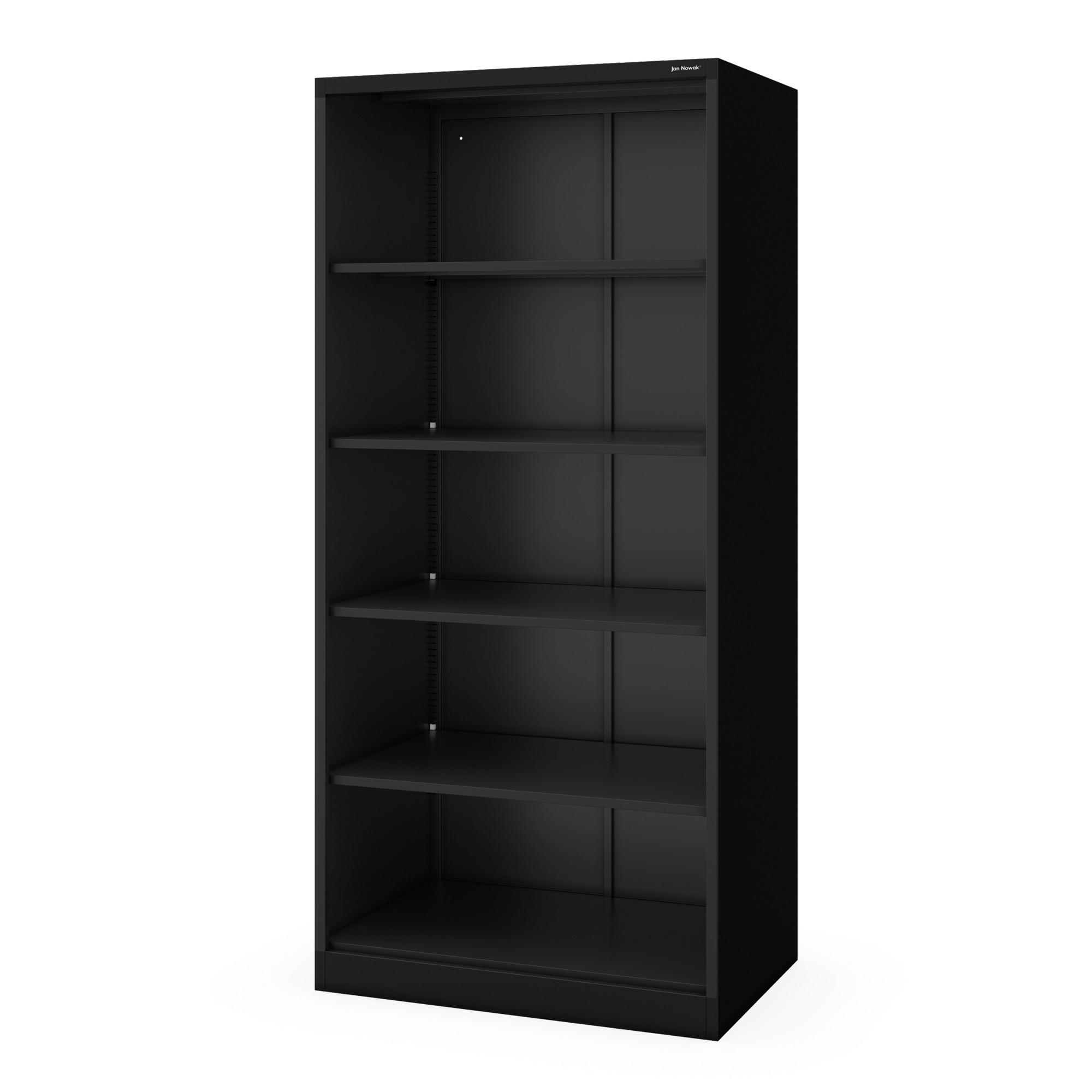 BÜROREGAL aus Metall RUFUS 195 × 90 × 60 cm - Schwarz, Metall (90/195/60cm) - Jan Nowak