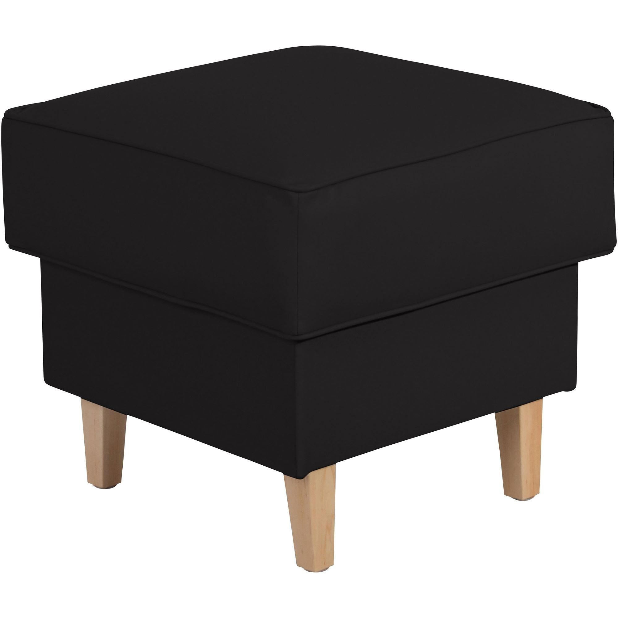 HOCKER Karlen Bezug Kunstleder Buche natur / schwarz - Buchefarben/Schwarz, Kunststoff (53/45/53cm) - 58aufmkessel