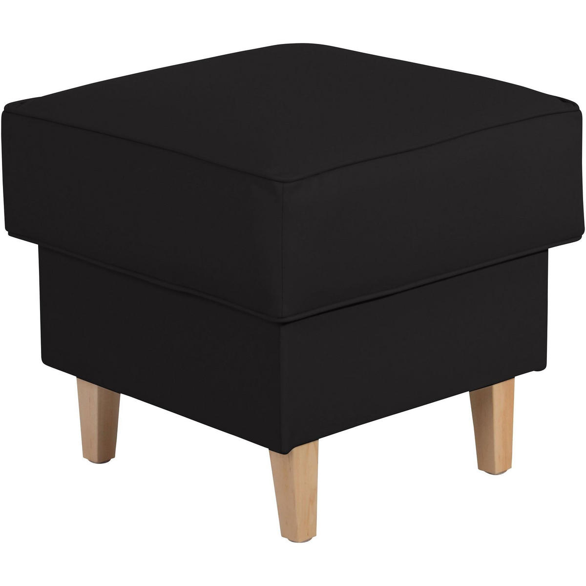 HOCKER Karlen Bezug Kunstleder Buche natur / schwarz - Buchefarben/Schwarz, Kunststoff (53/45/53cm) - 58aufmkessel