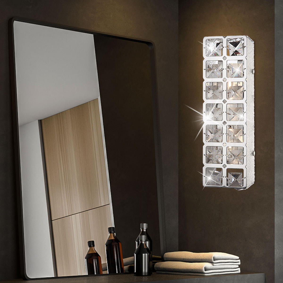 LED WANDLEUCHTE IONA Chrom Silber 2er Set - Silberfarben, Metall (9/9/29cm) - Globo Lighting