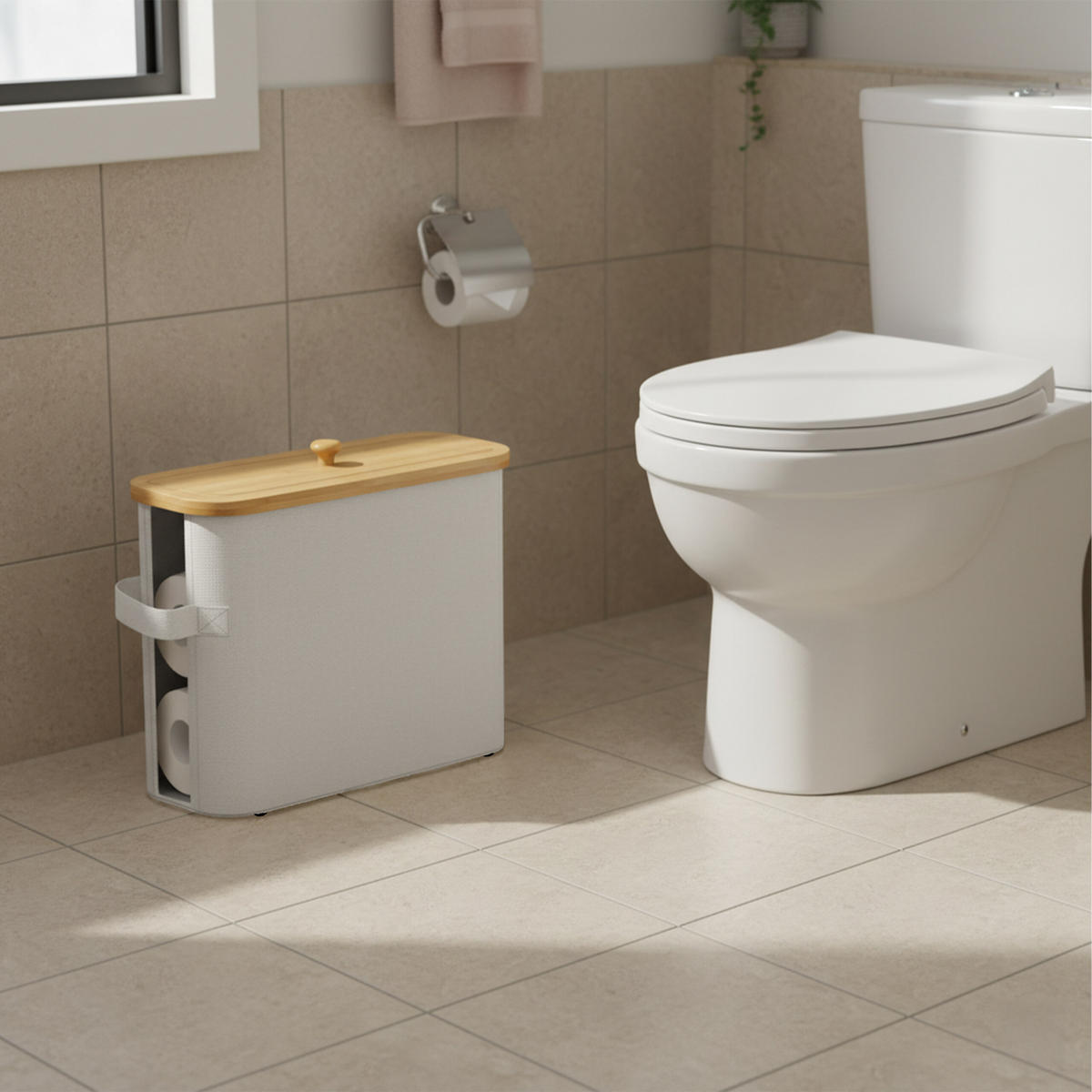 TOILETTENPAPIER-AUFBEWAHRUNG - Weiß, Holz/Kunststoff (45/33/16cm) - Relaxdays