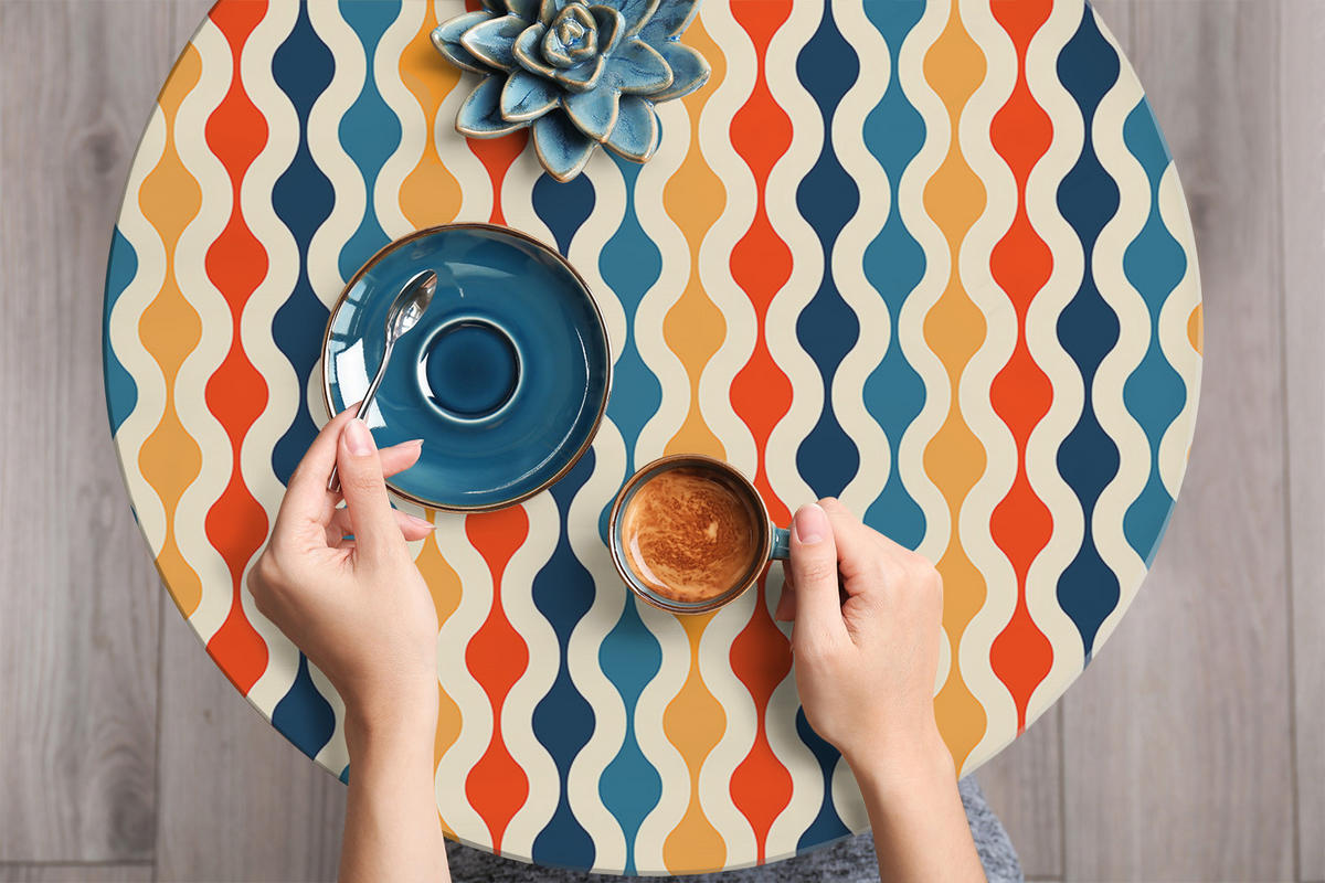 MÖBELAUFKLEBER 100x50 cm Retro-Muster - Multicolor, Kunststoff (100/50/50cm) - TULUP