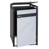 MÜLLTONNENBOX 1er 117x68x80cm Anthrazit Marmor-Optik hell - Creme, Metall (68/117/80cm) - PROREGAL
