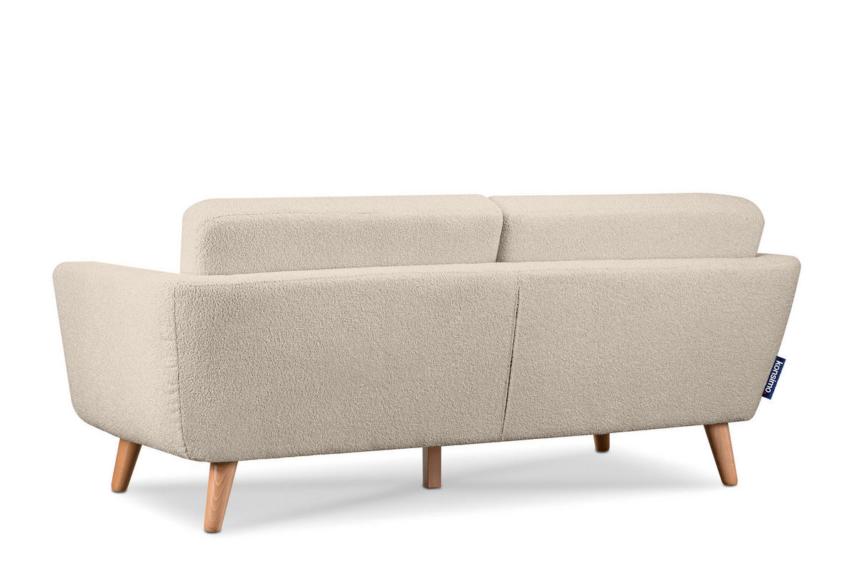 3-SITZER-SOFA TAGIO mit Armlehnen, Creme - Creme/Braun, Buchenholz/Textil (88/80/190cm) - KONSIMO®