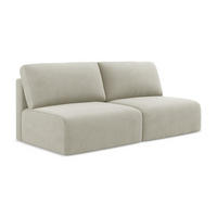 3-SITZER SOFA mit Schlaffunktion Strukturstoff Stoff Beige - Beige/Creme, Kunststoff/Textil (216/79/102cm) - LaMiaSofa