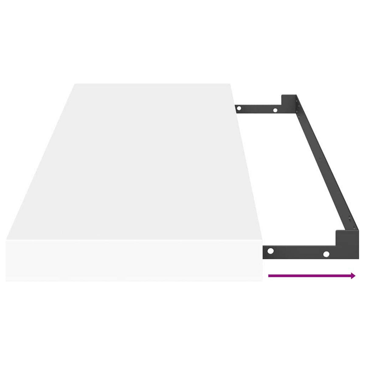 WANDBOARD 80/23,5/3,8 cm aus MDF Weiß Max. Belastbarkeit 10 KG - Weiß, Holzwerkstoff/Metall (80/3.8/23.5cm) - vidaXL