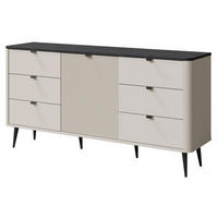 KOMMODE Marly Kaschmir / Graustein 160 / 40 / 82cm - Kaschmir/Beige, Holz/Holzwerkstoff (160/82/40cm) - Feldmann-Wohnen