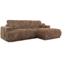 ECKSCHLAFSOFA RINA L Braun Cord - rechts - Schwarz/Braun, Kunststoff/Textil (170/267cm) - MKS