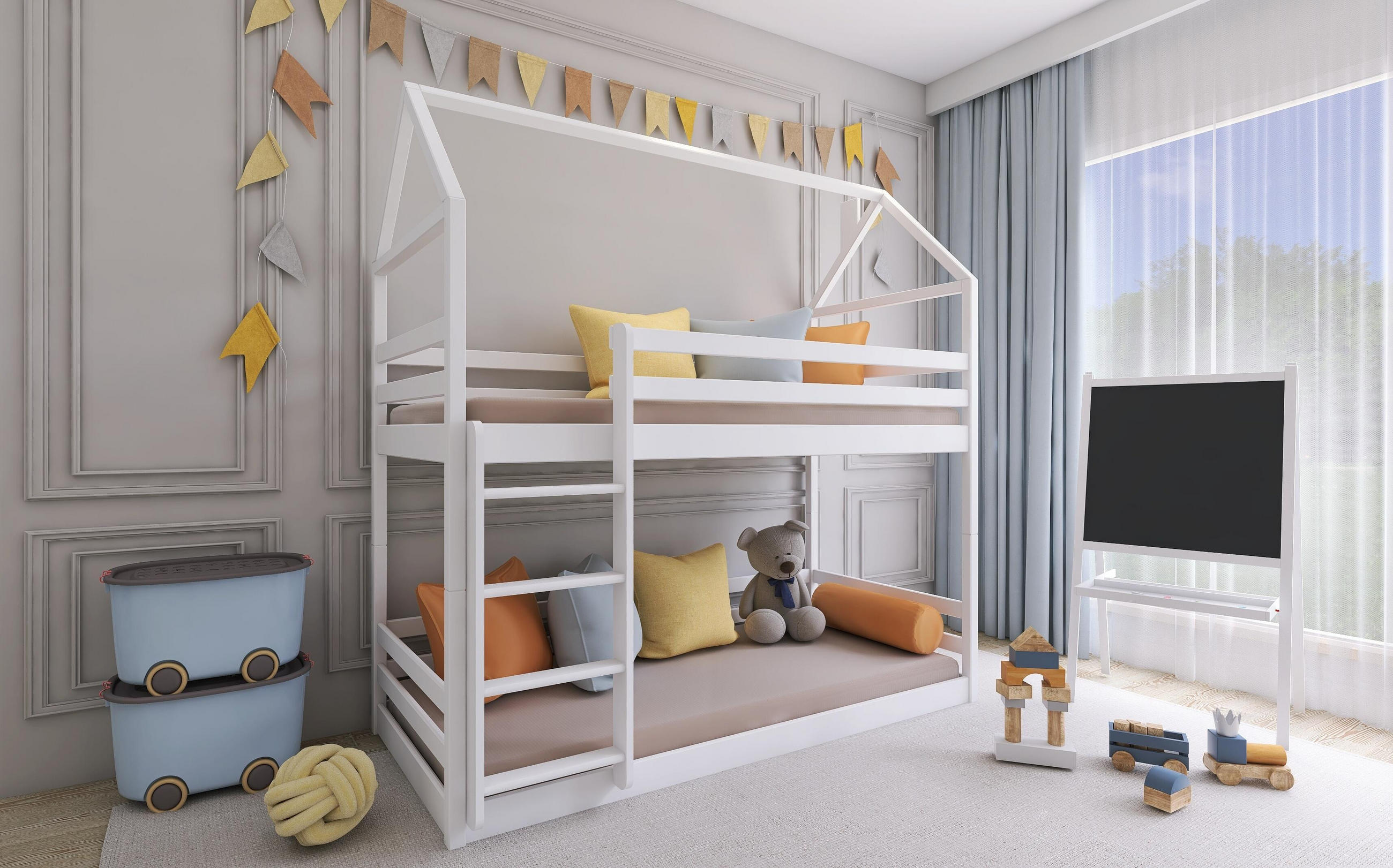 HAUSBETT WEIß - Weiß, Holz (90/200cm) - FURNLUX