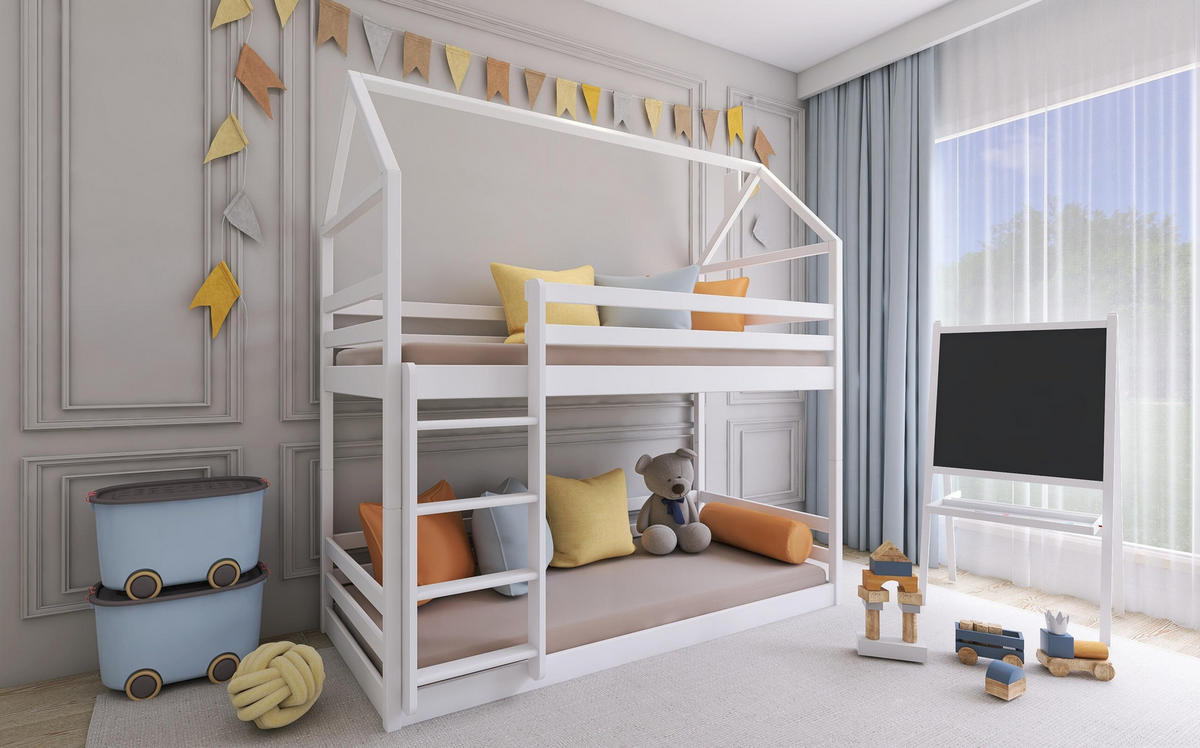 HAUSBETT WEIß - Weiß, Holz (90/200cm) - FURNLUX