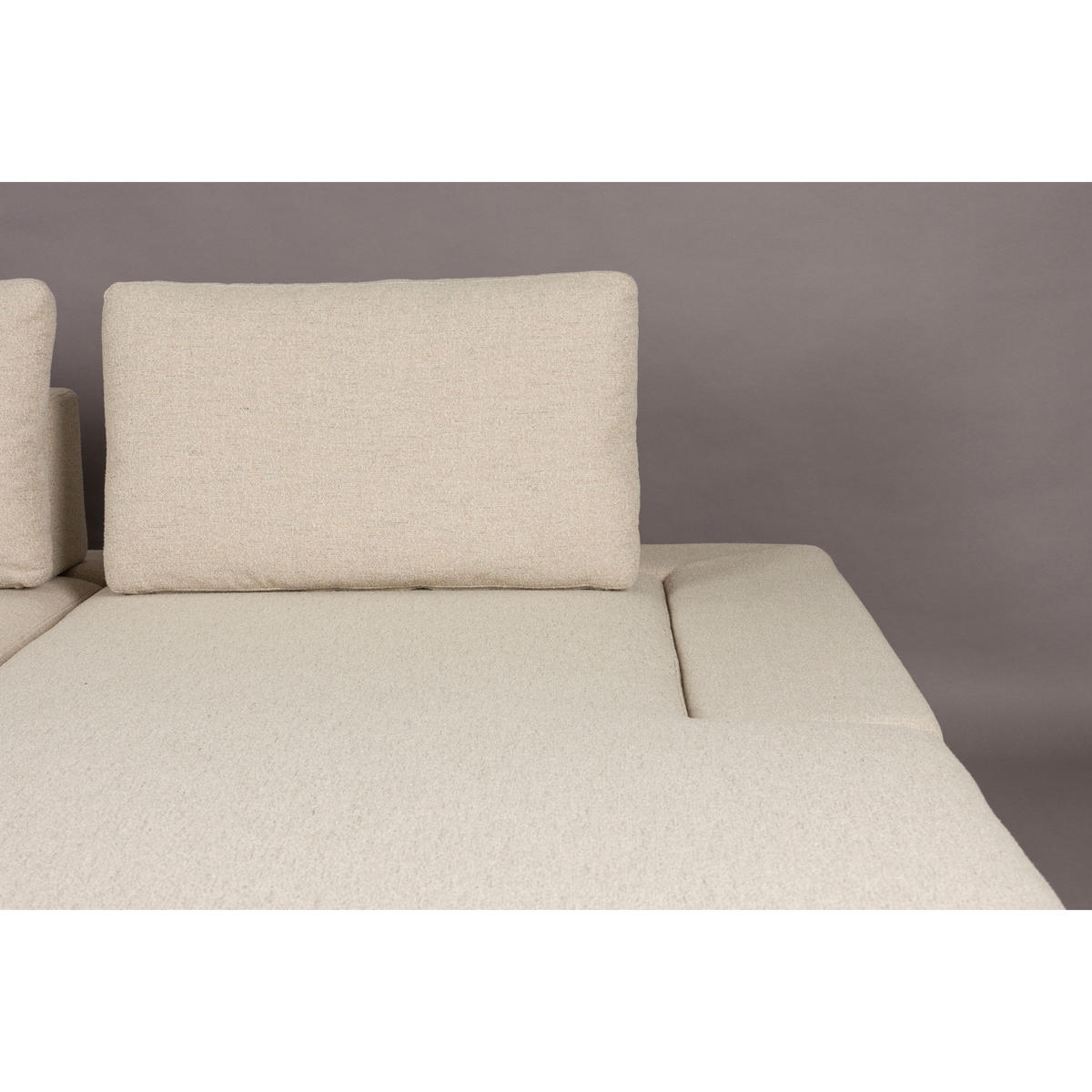 SOFA 3-SITZER Shelly Chaise Longue Rechts Off-White - Beige/Weiß, Kunststoff (308/90/183.5cm) - Dutchbone