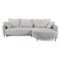 ECKSOFA Oblivio Hellgrau Chenille - Hellgrau/Schwarz, Textil/Metall (285/200cm) - Selsey