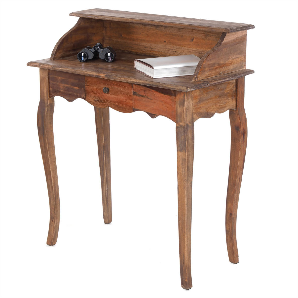 SEKRETÄR NAPOLEON Recyclingholz massiv braun - Braun, Holz (40/80/92cm) - DESIGN DELIGHTS