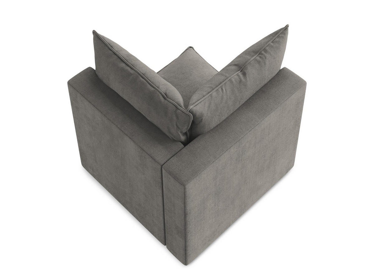 SOFAELEMENT Strukturstoff Grau - Dunkelgrau/Schwarz, Holzwerkstoff/Kunststoff (90/77/90cm) - Makamii