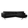 ECKSOFA ILUSIO L 250x205cm, Schlaffunktion, Schwarz, Rechts - Schwarz, Holz/Textil (248/205cm) - DomoHome
